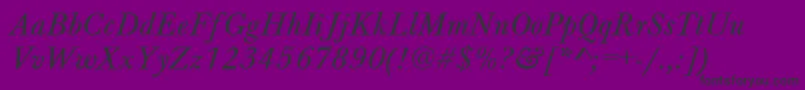 BaskervilleA.ZPsNormalItalic Font – Black Fonts on Purple Background