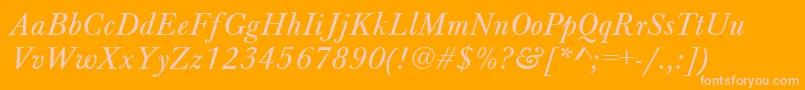 BaskervilleA.ZPsNormalItalic Font – Pink Fonts on Orange Background