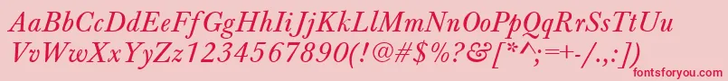 BaskervilleA.ZPsNormalItalic Font – Red Fonts on Pink Background