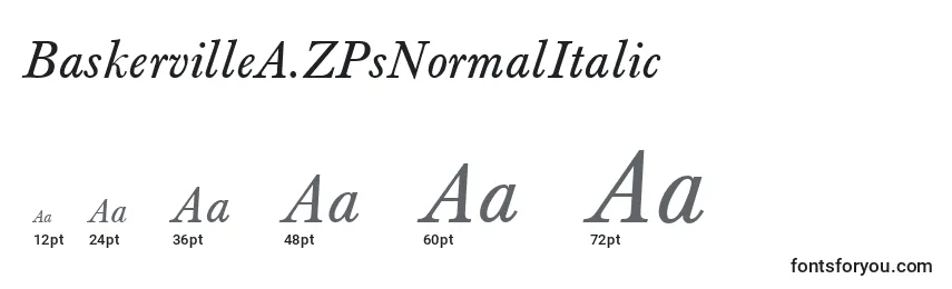 BaskervilleA.ZPsNormalItalic Font Sizes