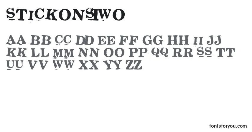 Fuente StickonsTwo - alfabeto, números, caracteres especiales