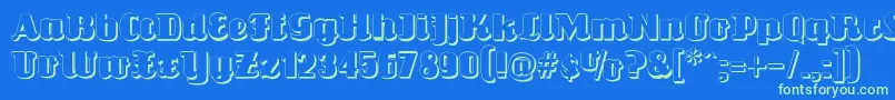 LouisianneShadowBlack Font – Green Fonts on Blue Background