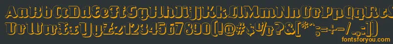 フォントLouisianneShadowBlack – 黒い背景にオレンジの文字