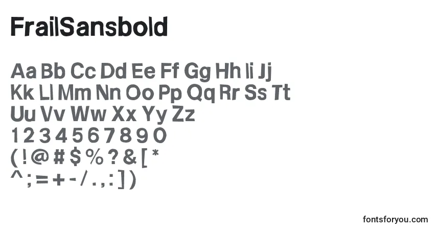 Шрифт FrailSansbold – алфавит, цифры, специальные символы