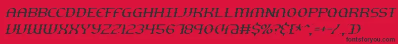 フォントGestureThinSlantBrk – 赤い背景に黒い文字