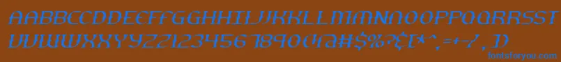 GestureThinSlantBrk Font – Blue Fonts on Brown Background