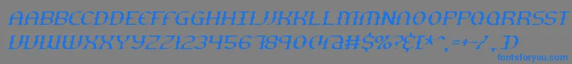 フォントGestureThinSlantBrk – 灰色の背景に青い文字