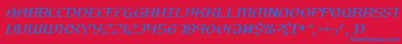 GestureThinSlantBrk Font – Blue Fonts on Red Background