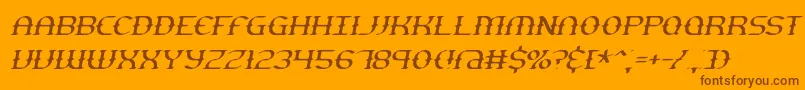 Шрифт GestureThinSlantBrk – коричневые шрифты на оранжевом фоне