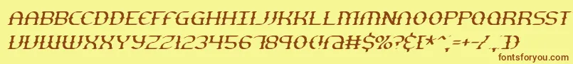 Шрифт GestureThinSlantBrk – коричневые шрифты на жёлтом фоне