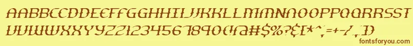 GestureThinSlantBrk Font – Brown Fonts on Yellow Background