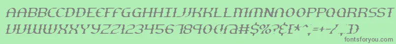 フォントGestureThinSlantBrk – 緑の背景に灰色の文字