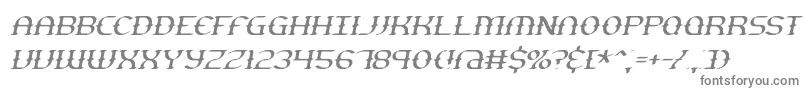 フォントGestureThinSlantBrk – 白い背景に灰色の文字