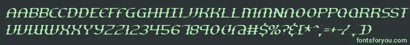 GestureThinSlantBrk-fontti – vihreät fontit mustalla taustalla