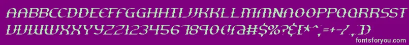 GestureThinSlantBrk Font – Green Fonts on Purple Background