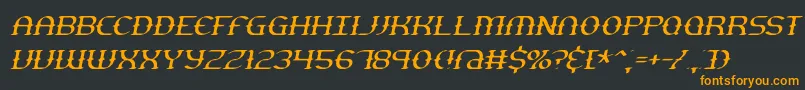 フォントGestureThinSlantBrk – 黒い背景にオレンジの文字