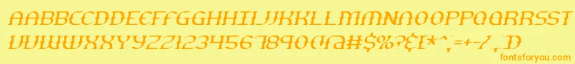 Шрифт GestureThinSlantBrk – оранжевые шрифты на жёлтом фоне