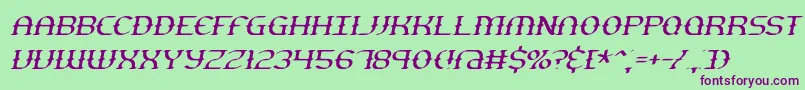 Шрифт GestureThinSlantBrk – фиолетовые шрифты на зелёном фоне