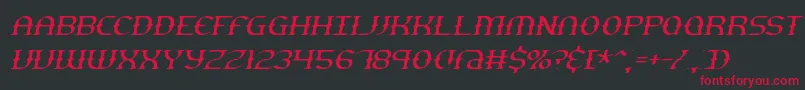 GestureThinSlantBrk Font – Red Fonts on Black Background