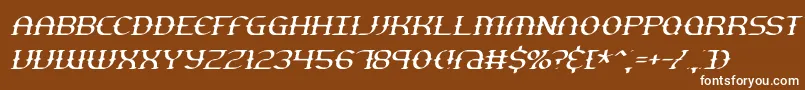 GestureThinSlantBrk-fontti – valkoiset fontit ruskealla taustalla