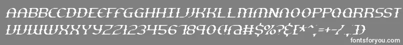 Шрифт GestureThinSlantBrk – белые шрифты на сером фоне