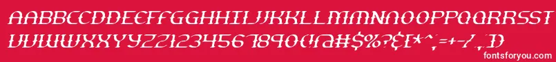 フォントGestureThinSlantBrk – 赤い背景に白い文字