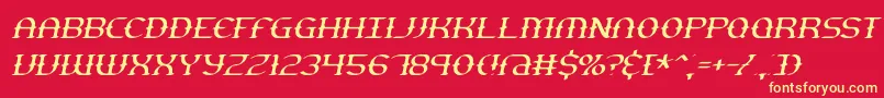 GestureThinSlantBrk Font – Yellow Fonts on Red Background