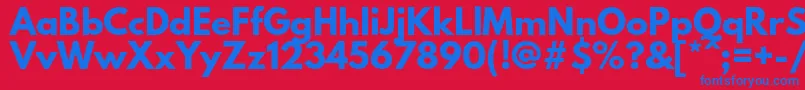 LeaguespartanBold Font – Blue Fonts on Red Background