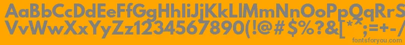 LeaguespartanBold-fontti – harmaat kirjasimet oranssilla taustalla