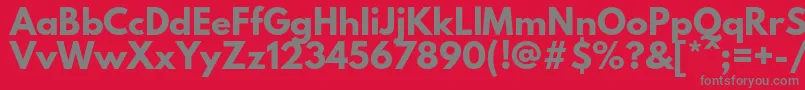 LeaguespartanBold-fontti – harmaat kirjasimet punaisella taustalla
