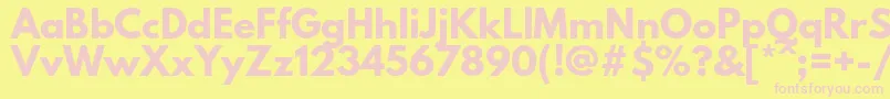 LeaguespartanBold Font – Pink Fonts on Yellow Background