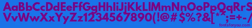 LeaguespartanBold Font – Purple Fonts on Blue Background