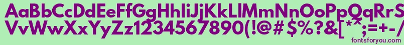 Czcionka LeaguespartanBold – fioletowe czcionki na zielonym tle