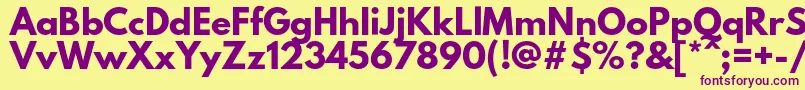 LeaguespartanBold Font – Purple Fonts on Yellow Background