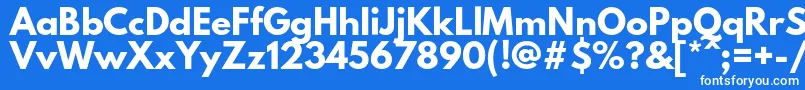 LeaguespartanBold-Schriftart – Weiße Schriften auf blauem Hintergrund