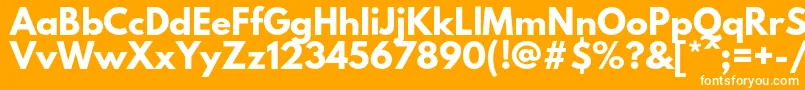 LeaguespartanBold-Schriftart – Weiße Schriften auf orangefarbenem Hintergrund