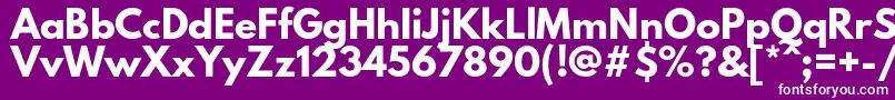 LeaguespartanBold-Schriftart – Weiße Schriften auf violettem Hintergrund