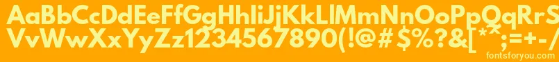 Police LeaguespartanBold – polices jaunes sur fond orange