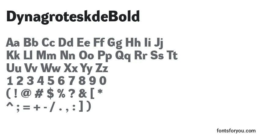 A fonte DynagroteskdeBold – alfabeto, números, caracteres especiais