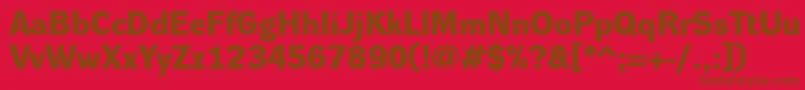 fuente DynagroteskdeBold – Fuentes Marrones Sobre Fondo Rojo