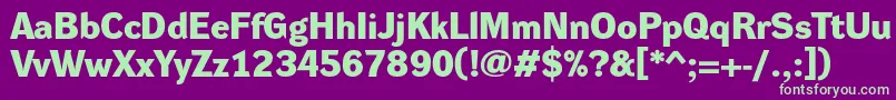 Police DynagroteskdeBold – polices vertes sur fond violet