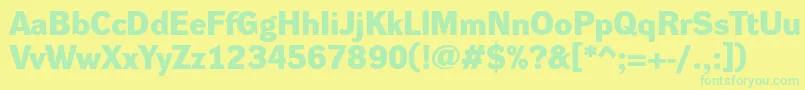 Шрифт DynagroteskdeBold – зелёные шрифты на жёлтом фоне