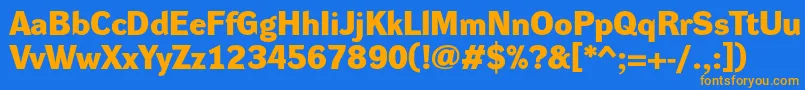 DynagroteskdeBold Font – Orange Fonts on Blue Background