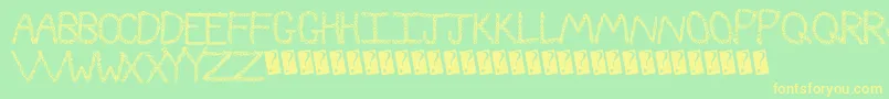 Curlyque Font – Yellow Fonts on Green Background