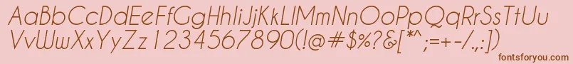 Caviardreams Italic Font – Brown Fonts on Pink Background