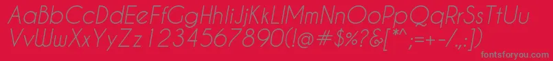 フォントCaviardreams Italic – 赤い背景に灰色の文字