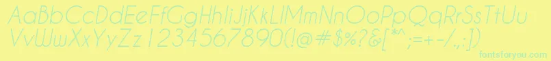 Caviardreams Italic Font – Green Fonts on Yellow Background