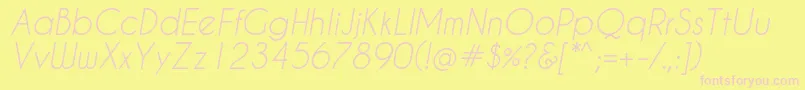 Caviardreams Italic Font – Pink Fonts on Yellow Background