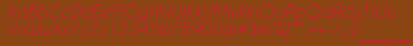 Czcionka Caviardreams Italic – czerwone czcionki na brązowym tle