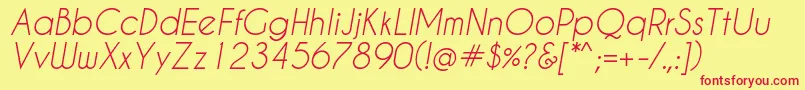 Caviardreams Italic Font – Red Fonts on Yellow Background